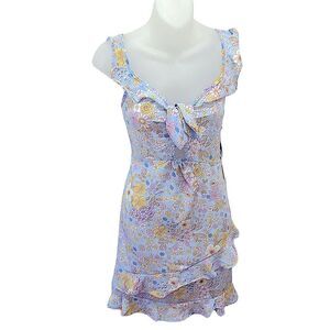 Liberty Love Floral Sleeveless Dress Baby Blue Hippie Boho Juniors Large L NWT